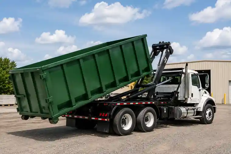 Roll-Off Dumpster Rental in Asheville, NC - Fast, Local & Flat-Rate 6 30 yard roll-off dumpster truck for large construction and demolition waste removal