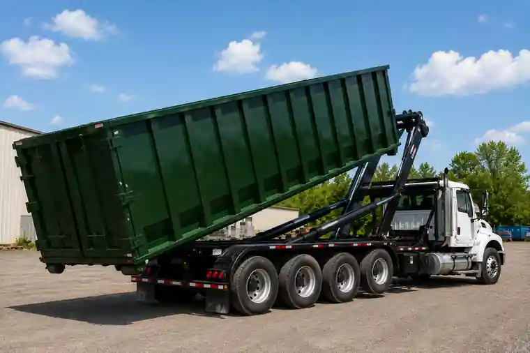 Roll-Off Dumpster Rental in Asheville, NC - Fast, Local & Flat-Rate 7 40 yard roll-off dumpster truck for large commercial and demolition waste removal